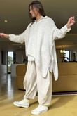 Made in Italy Big Softie Super Slant Knit Top Stone Marl 